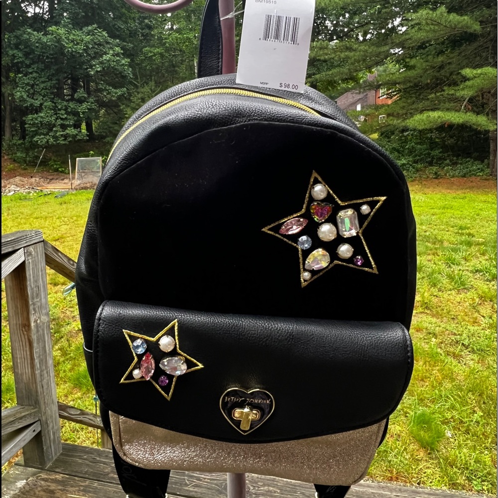 Betsey Johnson Metallic Black BM19515 Backpack